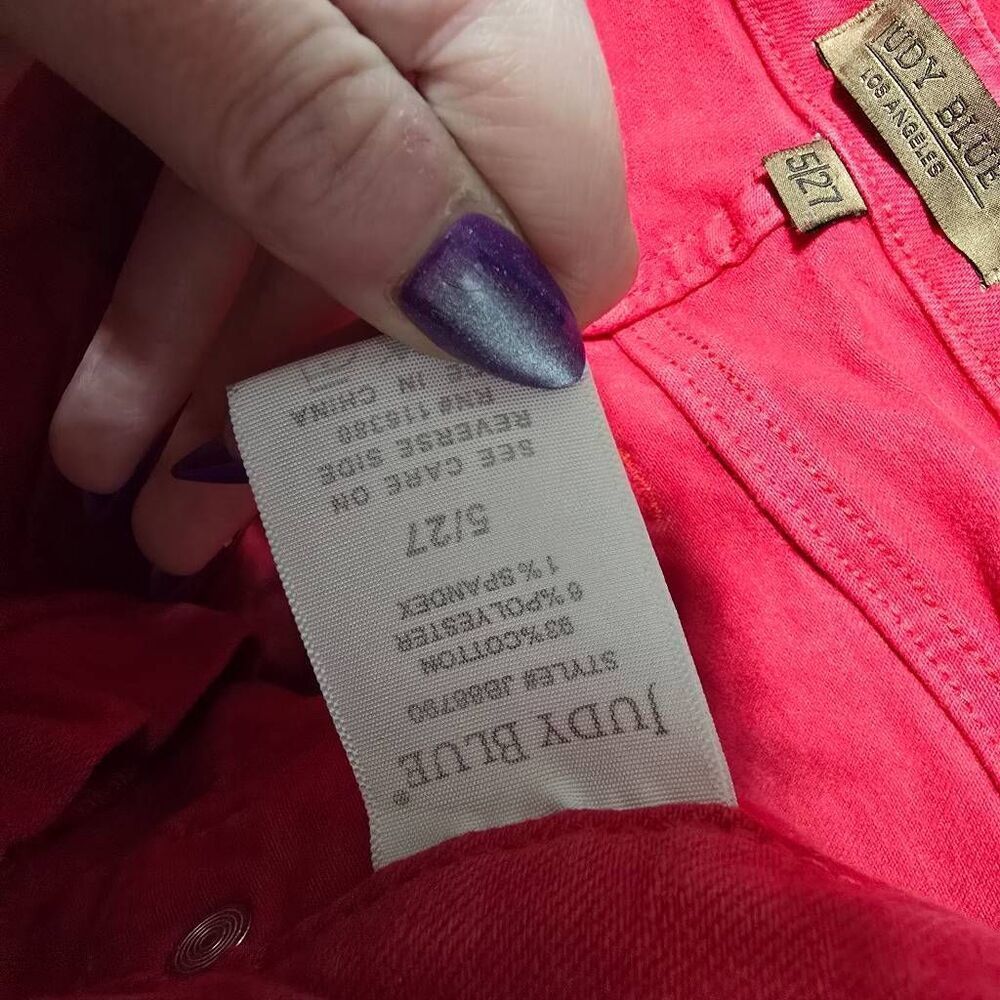 Judy Blue High Rise Tummy Control Skinny Jeans Deep Red 5/27 - Picture 6 of 6